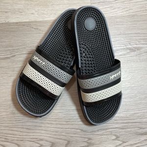 Cute Black Slippers, Size 37.5 (Asian Fit) - Water-Resistant-New